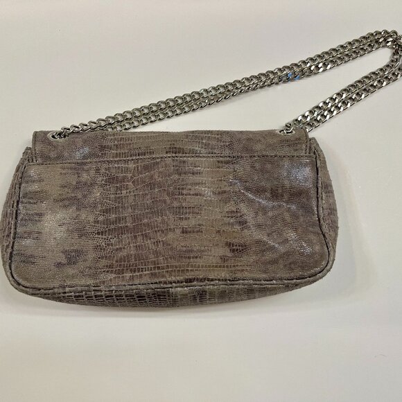 Michael Kors Vintage- Soft Suede Like - Snake / Animal Print Bag- Gray- EC - Picture 9 of 13